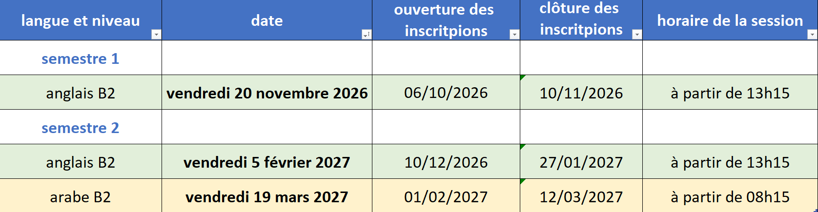 2026-27 calendrier sessions