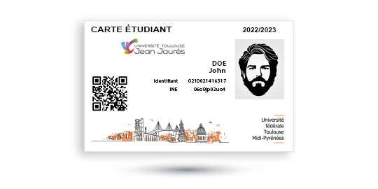 Autocollant carte étudiant étudiante année 2023 2024 sticker