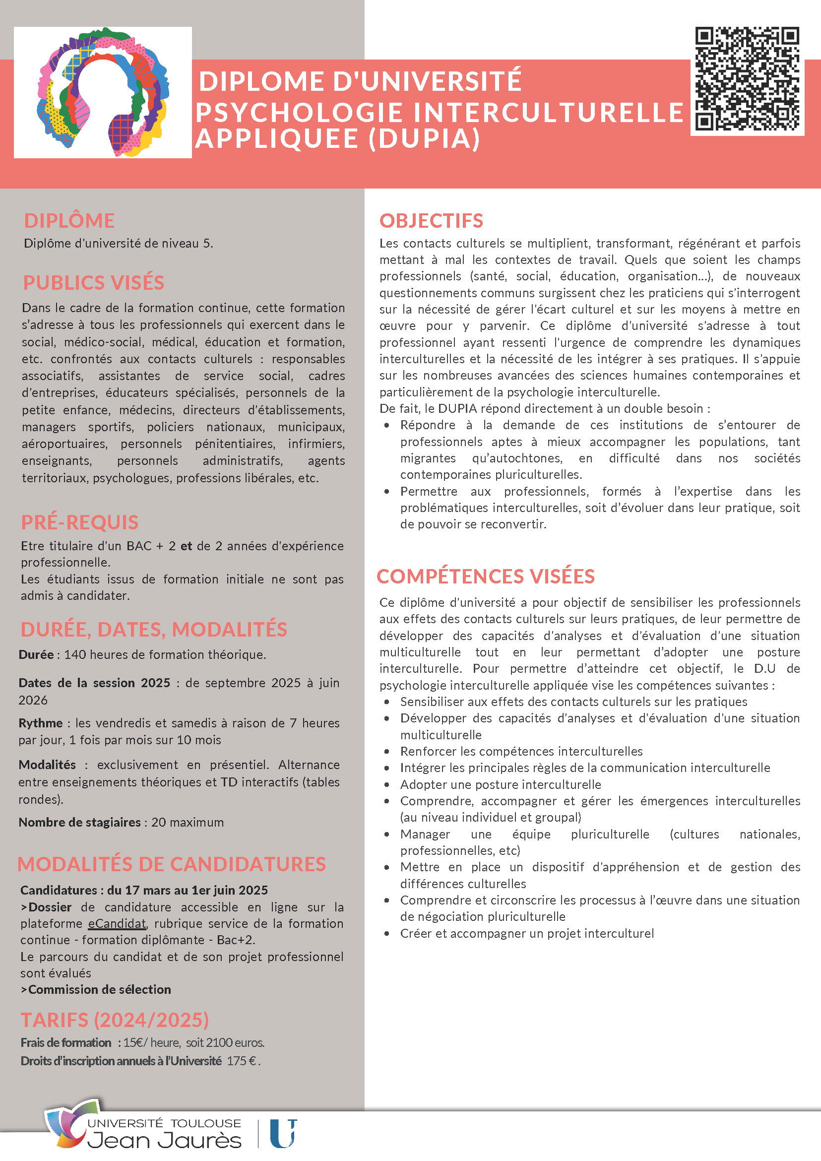Plaquette DU Psychologie Interculturelle Appliquée 