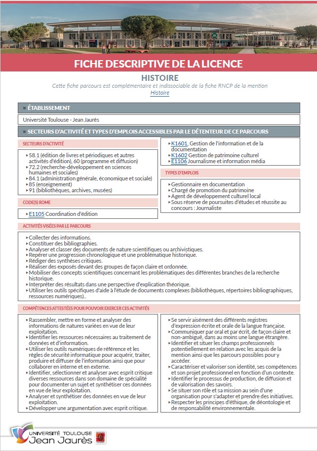 Image fiche descriptive Licence Histoire