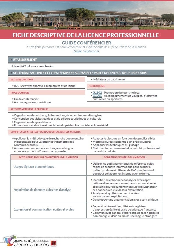 Image fiche descriptive LP Guide conférencier