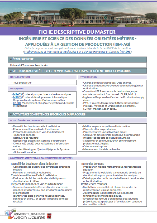 Image fiche descriptive Master ISMAG