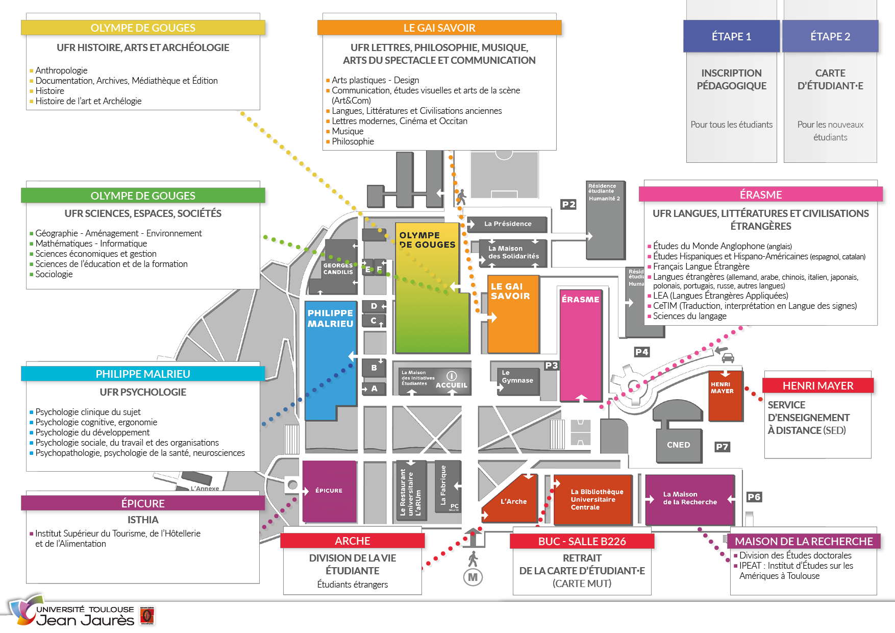 Plan des lieux d'inscription