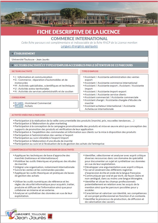 Vignette Fiche descriptive Licence Commerce International